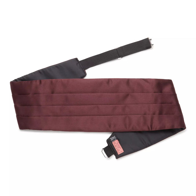 Burgundy Red Silk Satin Cummerbund