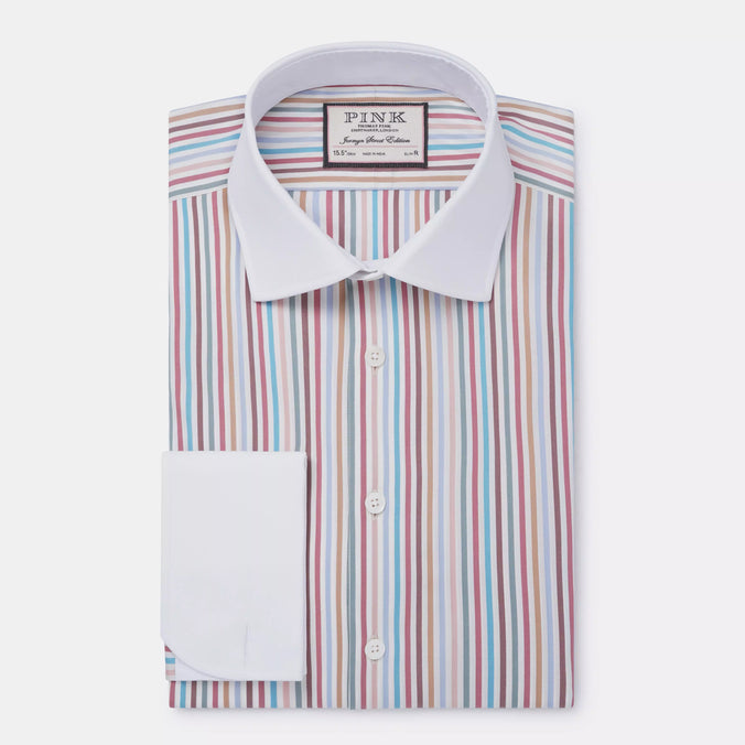 Multicolour Slim Fit Multi Bengal Stripe Formal Shirt