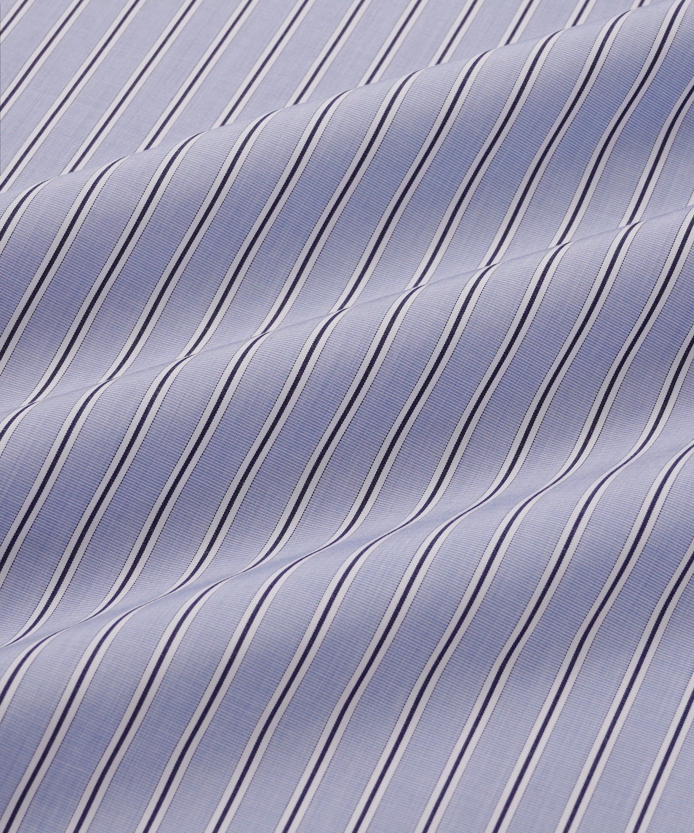 Blue & Navy Tailored Fit Regent End on End Stripe Formal Shirt