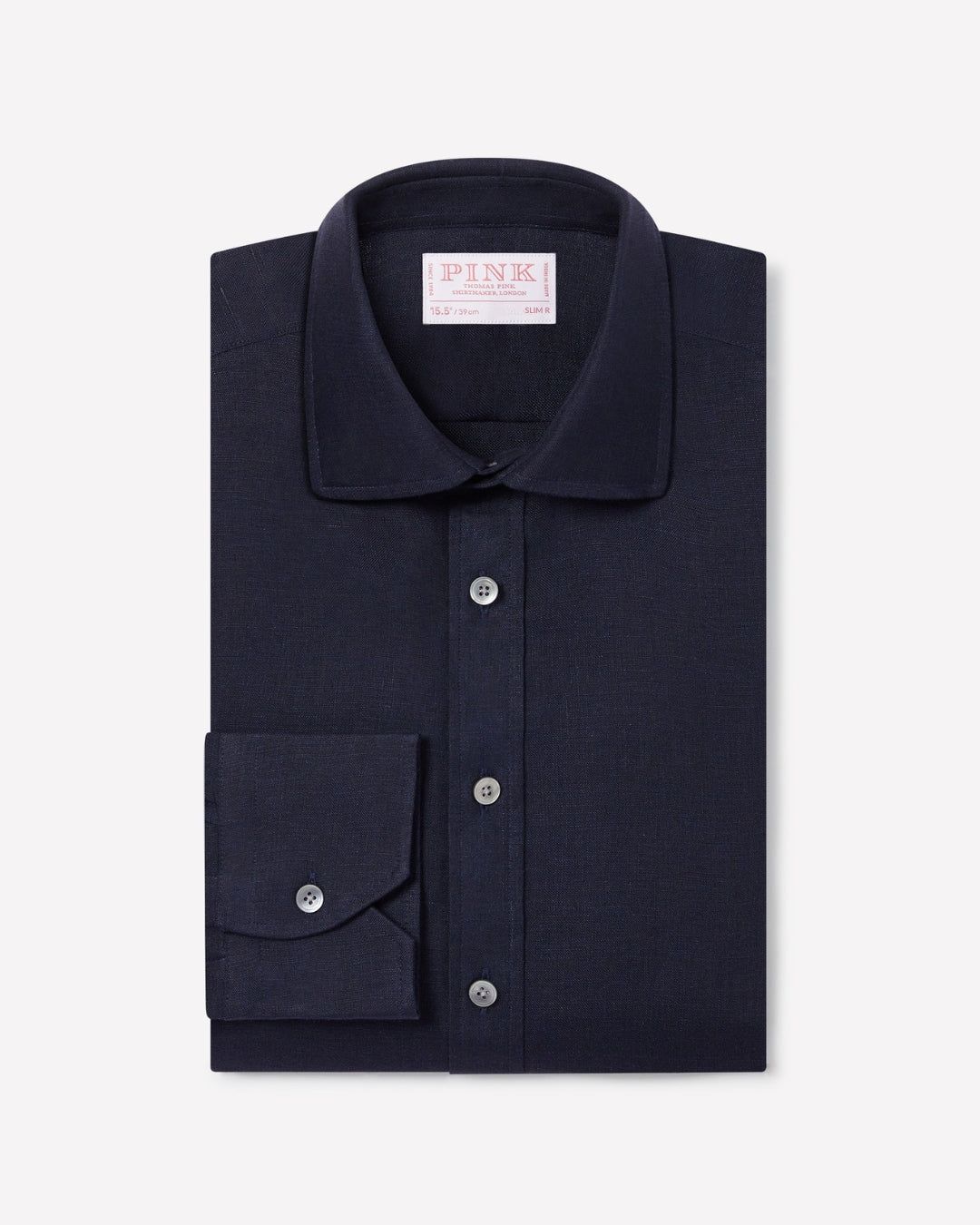 Navy Slim Fit Essential Linen Formal Shirt