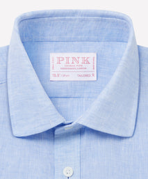 Pale Blue Tailored Fit Essential Linen Formal Shirt