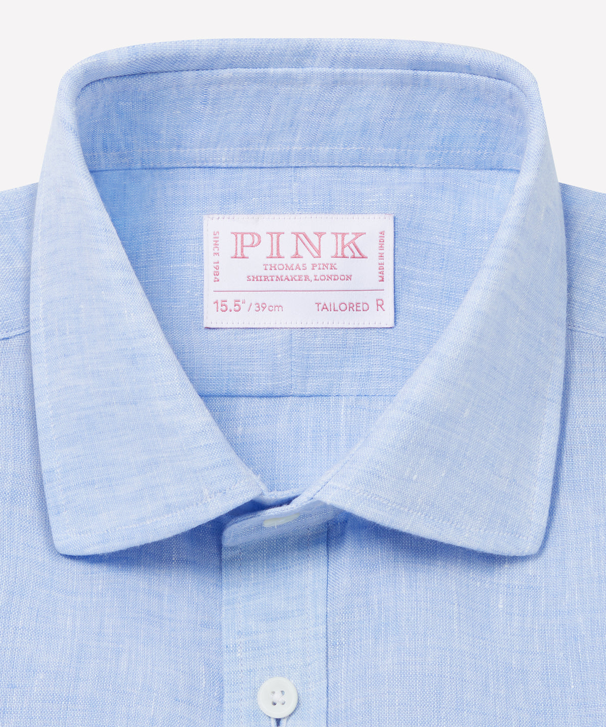 Pale Blue Tailored Fit Essential Linen Formal Shirt