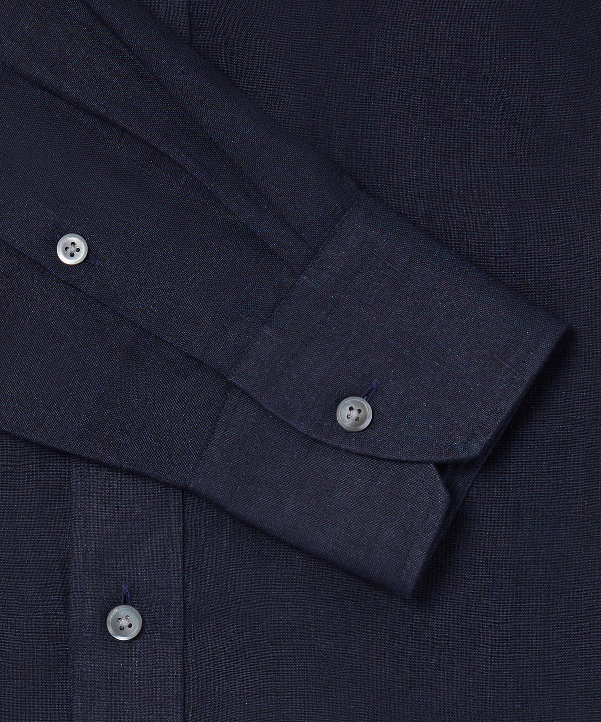 Navy Classic Fit Essential Linen Button Down Smart Casual Shirt