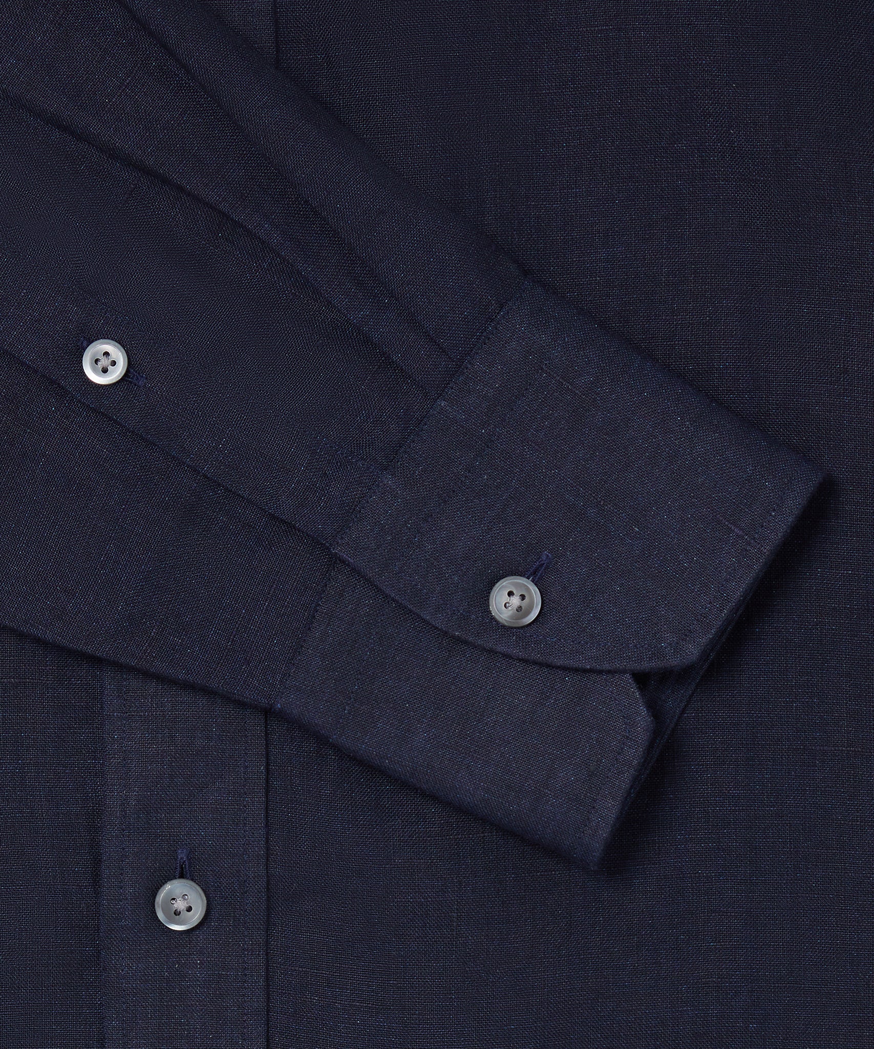 Navy Classic Fit Essential Linen Button Down Smart Casual Shirt